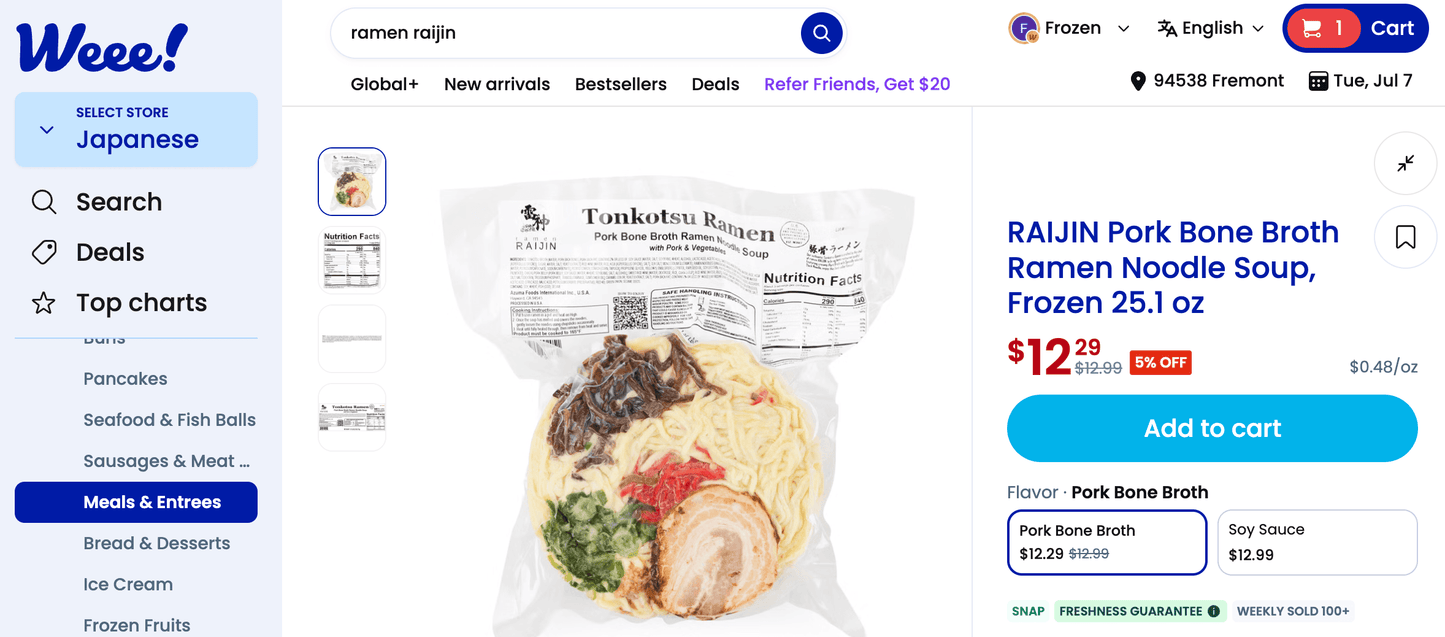 🍜 Selling out fast in California — here's the update
